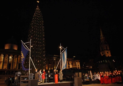 Carol Singing in Trafalgar Square - James O Jenkins