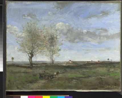 Corot To Monet - Jean-Baptiste-Camille Corot - A Wagon in the Plains of Artois, 1871 © National Gallery, London