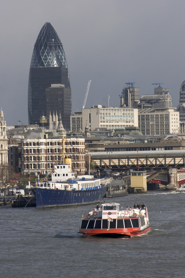 The Swiss Re Tower (aka 'The Gherkin' or '30 St Mary Axe ')