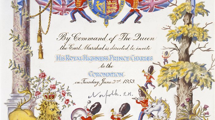 Invitation to Prince Charles to attend the Coronation, 1953, Joan Hassall by Royal Collection Trust/All Rights Reserved