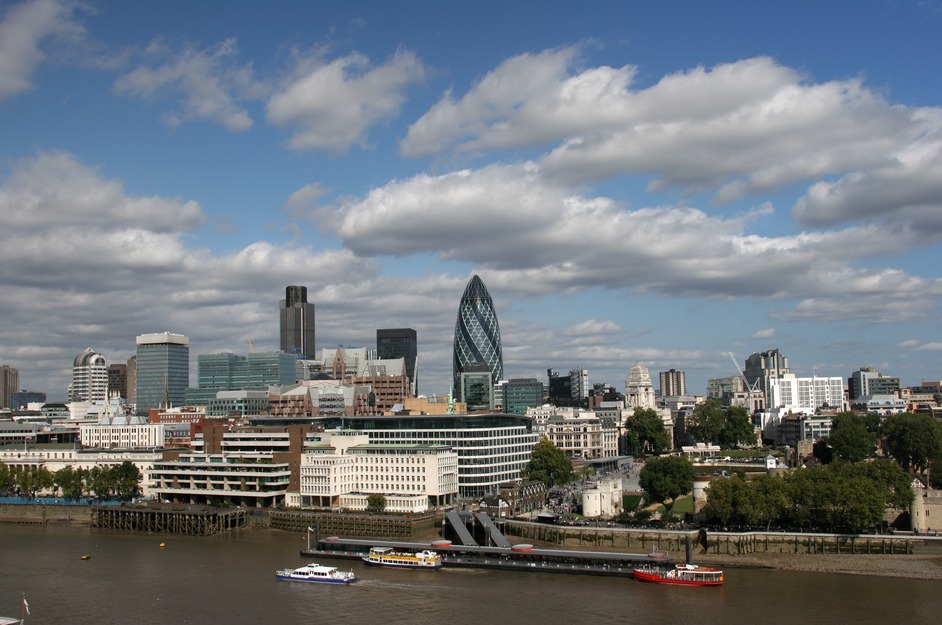 The Swiss Re Tower (aka 'The Gherkin' or '30 St Mary Axe ')