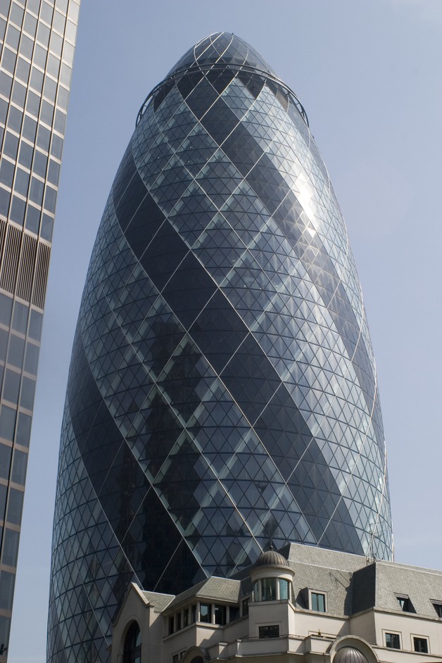 The Swiss Re Tower (aka 'The Gherkin' or '30 St Mary Axe ')