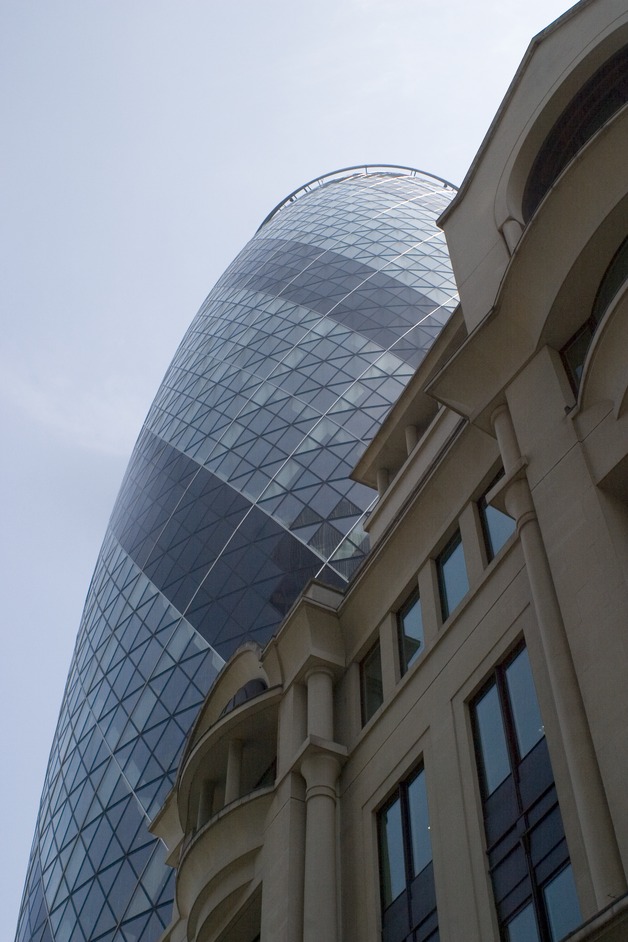 The Swiss Re Tower (aka 'The Gherkin' or '30 St Mary Axe ')