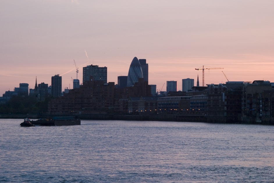 The Swiss Re Tower (aka 'The Gherkin' or '30 St Mary Axe ')
