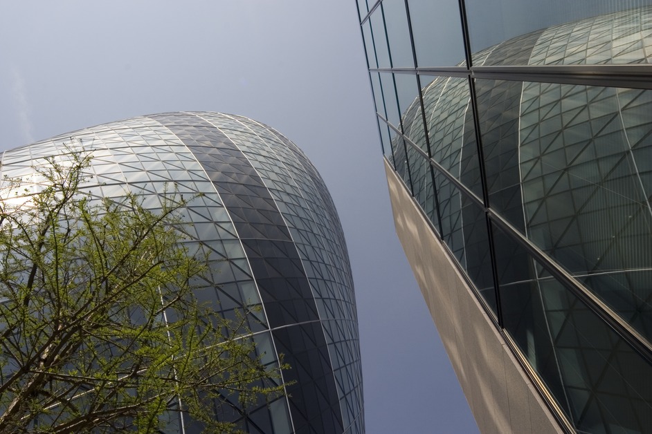 The Swiss Re Tower (aka 'The Gherkin' or '30 St Mary Axe ')