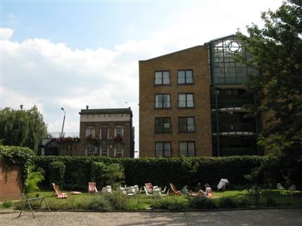 The Wapping Project - The lawn outside the building