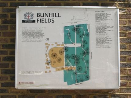 Bunhill Fields - Map of Bunhill Fields