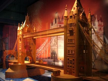 Petty France - Tower Bridge in Matchsticks - built by Reg Pollard of Manchester from 264,345 matchsticks Petty France - Tower Bridge in Matchsticks - built by Reg Pollard of Manchester from 264,345 matchsticks