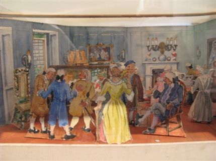 Hogarth's House - Artist's cardboard rendition of a typical scene in Hogarth's House.