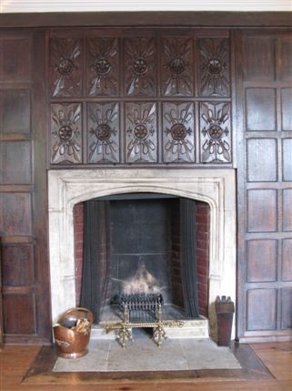Loddiges Road - Fireplace with the Tudor Rose motif above Loddiges Road - Fireplace with the Tudor Rose motif above