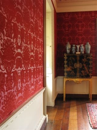Railway Approach - The Damask Room was probably originally intended as a dressing room adjacent to a bedchamber.