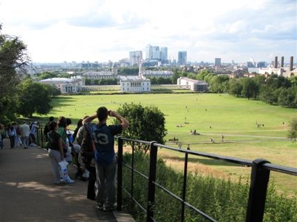 Greenwich Park - The view from the stairs up to the Royal Observatory.
