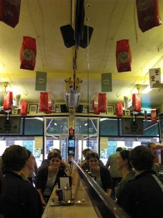 Bar Italia - Sitting in front of the mirrors that line the wall