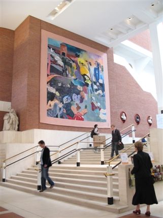British Library - The largest tapestry in the world - woven by the Master Weavers of the Edinburgh Tapestry Compan, after the painting 'If not, not' by R B Kitaj