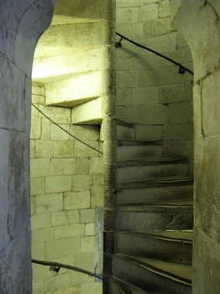 Jewel Tower - The original stairs of the Jewel Tower - you can tell from how worn it is.