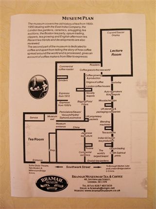 The Bramah Museum of Tea and Coffee - This map doubles up as your ticket into the museum.