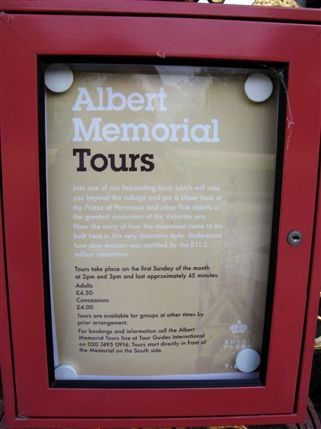 Albert Memorial - Albert Memorial Tours take place on the first Sunday of the month.
