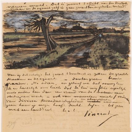 The Real Van Gogh: The Artist And His Letters - Vincent Van Gogh - Letter from Vincent to his brother Theo van Gogh, sketch in letter. Van Gogh Museum, Amsterdam