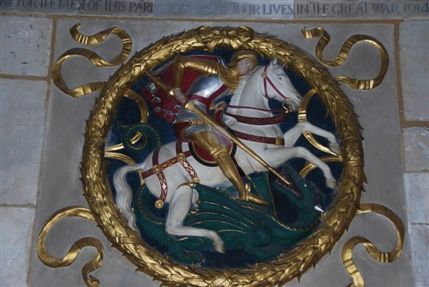 Southwark Cathedral - St George Plaque Inside Southwark Cathedral