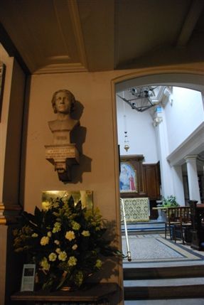 Mill Lane - Hampstead Parish Church Keats Bust