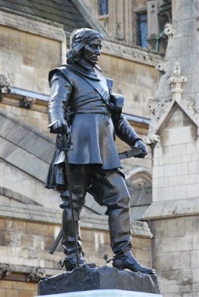 Houses of Parliament - Oliver Cromwell Statue Outside The Houses Of Parliament