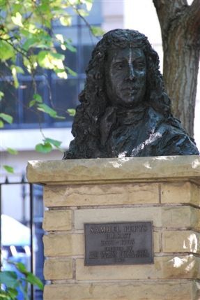 St Olave's Church - Samuel Pepys Bust Outside St Olave's