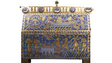Victoria and Albert (V&A) Museum - Casket for the relics of St Thomas Becket, gilt, copper and champleve on a wooden core, France, about 1180