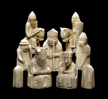 British Museum - The Lewis Chessmen, c 1150-1200 AD; probably made in Norway; found on the Isle of Lewis, Outer Hebrides, Scotland. Copyright The Trustees of the British Museum