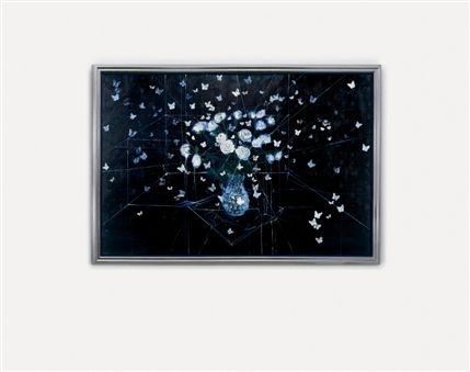 No Love Lost: Blue Paintings by Damien Hirst - Damien Hirst, Requiem, White Roses and Butterflies, 2008