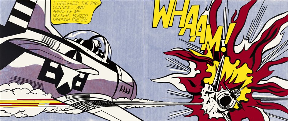 Lichtenstein: A Retrospective - Roy Lichtenstein, Whaam! 1963 Tate. © Estate of Roy Lichtenstein/DACS 2012 Image from LondonTown.com Lichtenstein: A Retrospective - Roy Lichtenstein, Whaam! 1963 Tate. © Estate of Roy Lichtenstein/DACS 2012