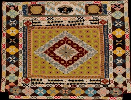 Quilts 1700-2010 - Bishops Court Quilt, 1690-1700. Unknown maker © V & A Images