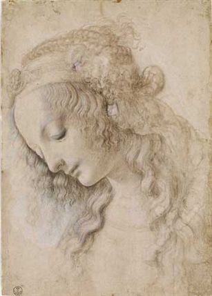 Fra Angelico To Leonardo: Italian Renaissance Drawings - Head of a Woman (1470s) by Leonardo da Vinci, drawn during his time in Verrocchio's studio. Photograph: Gabinetto Disegni e Stampe degli Uffizi Fra Angelico To Leonardo: Italian Renaissance Drawings - Head of a Woman (1470s) by Leonardo da Vinci, drawn during his time in Verrocchio's studio. Photograph: Gabinetto Disegni e Stampe degli Uffizi