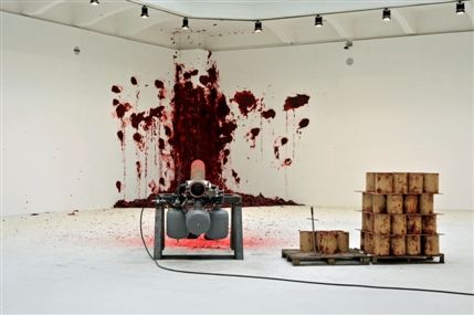 Anish Kapoor - Anish Kapoor - Shooting into the Corner, 2008-2009. Installation: 'Anish Kapoor. Shooting into the Corner', 2009, MAK, Vienna. Photo by: Wolfgang Woessner. Courtesy: the artist and MAK, Vienna