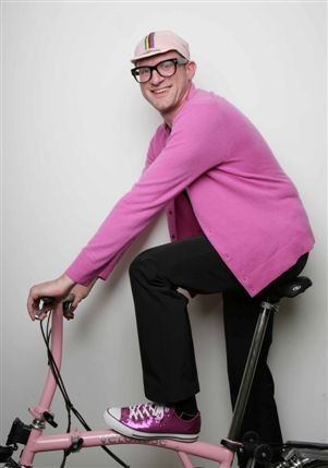 Antony Gormley: One & Other - David Rosenberg, designer from London, plans to pedal his folding pink bicycle to generate energy to glow in the dark