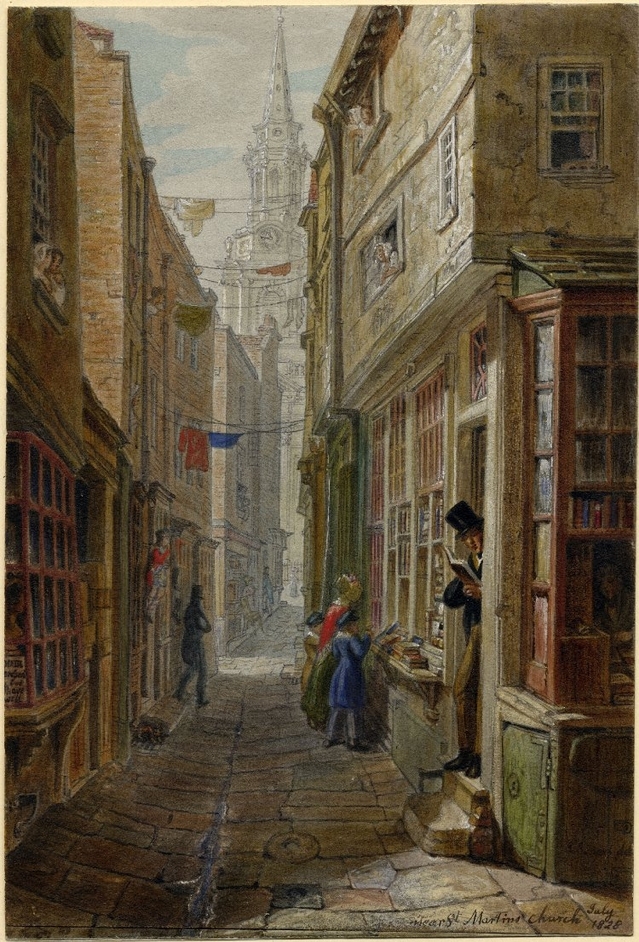 George Scharf: From Regency Street to the Modern Metropolis - A lane near St Martin's Church c1828