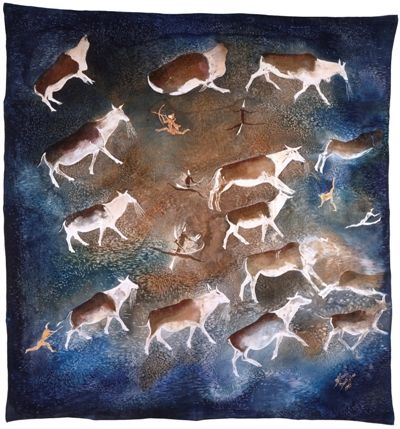 The State Rooms, Buckingham Palace - Silk scarf presented to The Queen by President Mandela during the State Visit to South Africa, March 1995