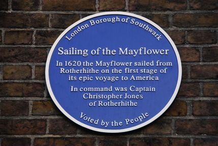 St Mary's Church, Rotherhithe - St Mary's Rotherhithe Mayflower Plaque