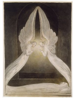 William Blake: 1809 - William Blake, Christ in the Sepulchre, Guarded by Angels 1805, Victoria and Albert Museum, London © V & A Images