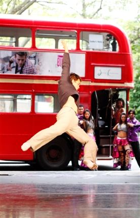 Big Dance - Contemporary dancer James Wilton performs at the launch of the T-Mobile Big Dance Bus at Sadler's Wells © David Parry/ PA
