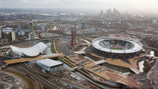 Olympic Park - Aerial shot of the Olympic Park during construction