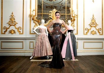 Ballgowns: British Glamour Since 1950 - Atsuko Kudo, worn by Georgia Frost with dresses by Hardy Amies and Worth of London Ballgowns: British Glamour Since 1950 - Atsuko Kudo, worn by Georgia Frost with dresses by Hardy Amies and Worth of London