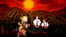 The Book of Mormon - Jared Gertner as Elder Cunningham. Photo by Joan Marcus.