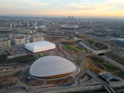 Lefevre Walk - Aerial view over the Olympic Park © Jason Hawkes, Rex Features