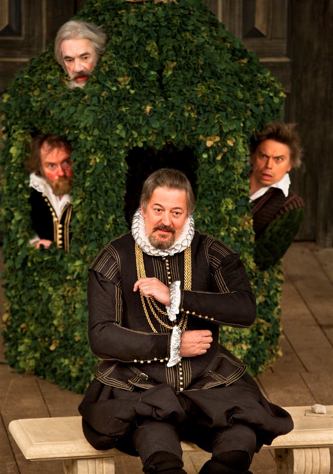 Twelfth Night - Stephen Fry as Malvolio and cast members in Twelfth Night, photo by Simond Annand