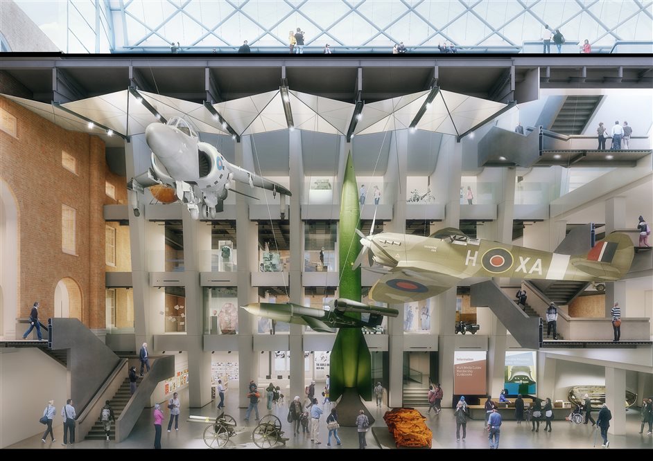 IWM London (Imperial War Museums) - How the new atrium will look in summer 2014, photo courtesy of Foster + Partners