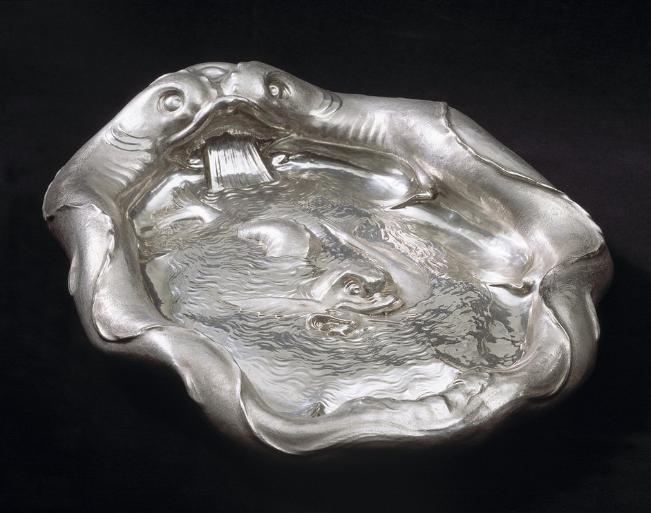 Treasures of the Royal Courts: Tudors, Stuarts and the Russian Tsars - The Dolphin Basin,,Christian van Vianen,,England (London), 1635,,© Victoria and Albert Museum, London Image from LondonTown.com Treasures of the Royal Courts: Tudors, Stuarts and the Russian Tsars - The Dolphin Basin,,Christian van Vianen,,England (London), 1635,,© Victoria and Albert Museum, London